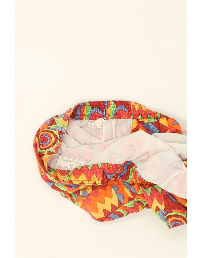 ERMENEGILDO ZEGNA Mens Swimming Shorts XL Orange Geometric Cotton | Vintage Ermenegildo Zegna | Thrift | Second-Hand Ermenegildo Zegna | Used Clothing | Messina Hembry 
