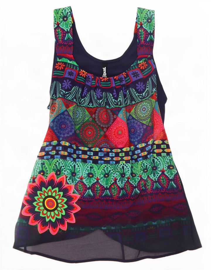Desigual Womens Graphic Blouse Top UK 8 Small Multicoloured Floral