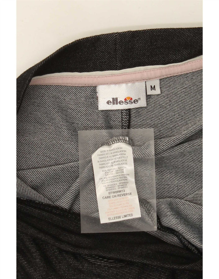 Ellesse Womens Leggings UK 12 Medium Black Rayon