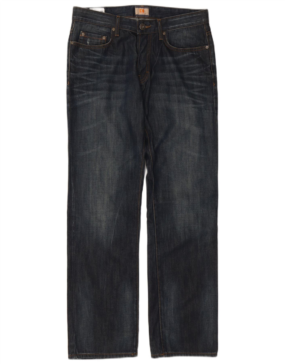 Hugo Boss Mens Straight Jeans W33 L32 Blue Cotton