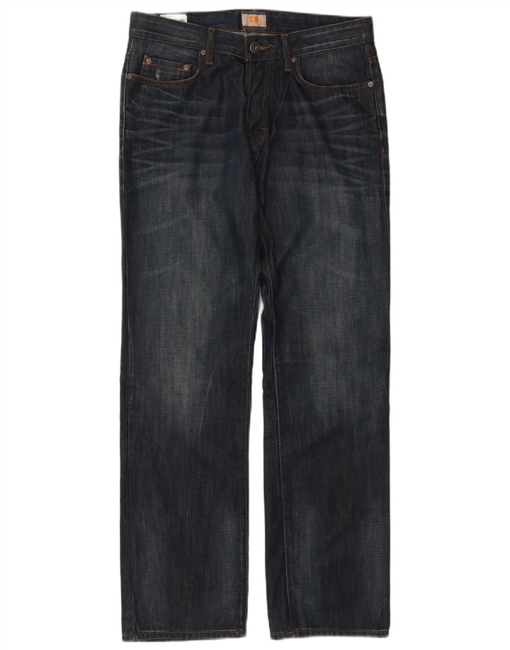 Hugo Boss Mens Straight Jeans W33 L32 Blue Cotton