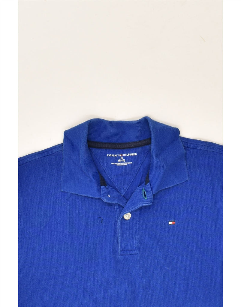 TOMMY HILFIGER Boys Polo Shirt 8-9 Years Medium Blue Cotton | Vintage Tommy Hilfiger | Thrift | Second-Hand Tommy Hilfiger | Used Clothing | Messina Hembry 