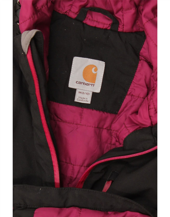 Carhartt Womens Hooded Windbreaker Jacket US 8/10 Medium Black Polyester