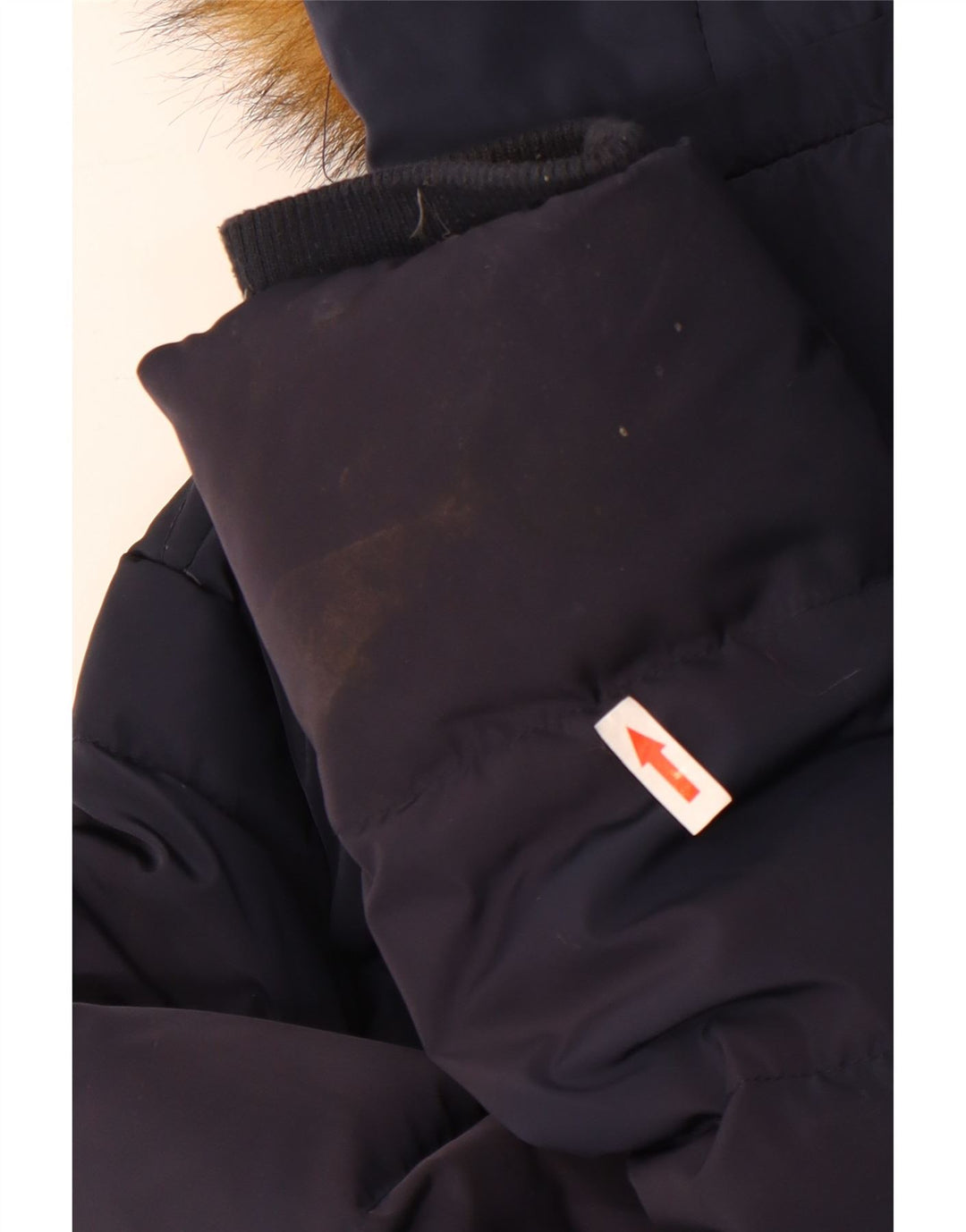 Crew Clothing Womens Hooded Padded Jacket UK 16 Large Navy Blue Polyester