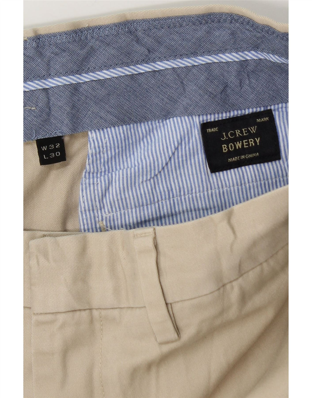 J. CREW Mens BOWERY Slim Chino Trousers W32 L30 Beige Cotton