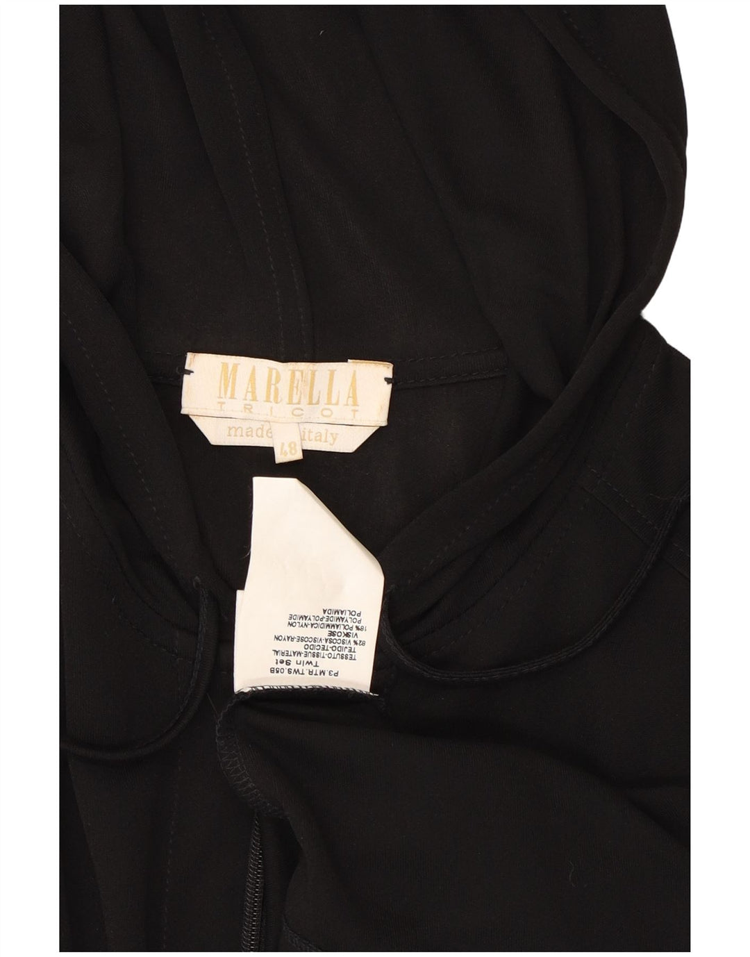 MARELLA Womens Zip Hoodie Sweater IT 48 XL Black Viscose