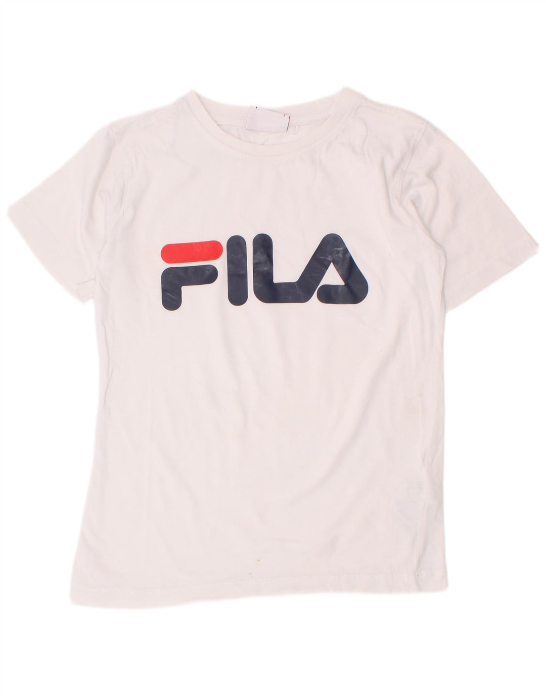 Fila Boys Graphic T-Shirt Top 7-8 Years White Cotton