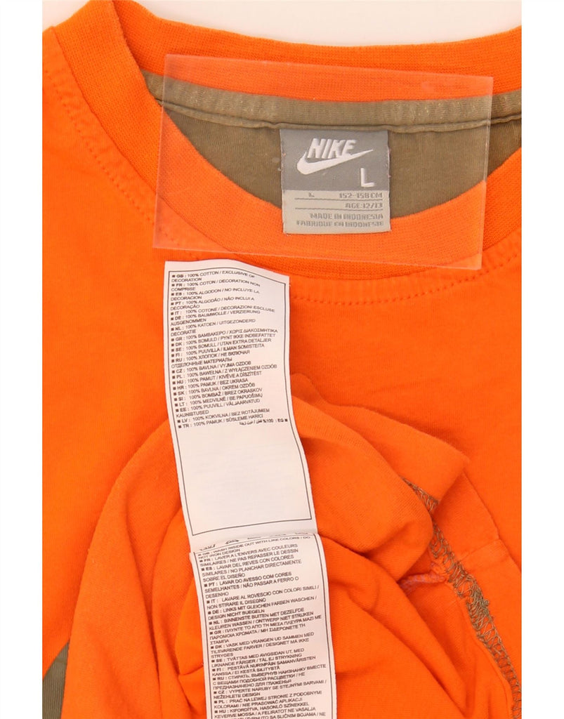 NIKE Boys Graphic T-Shirt Top 12-13 Years Large  Orange Cotton Vintage Nike and Second-Hand Nike from Messina Hembry 