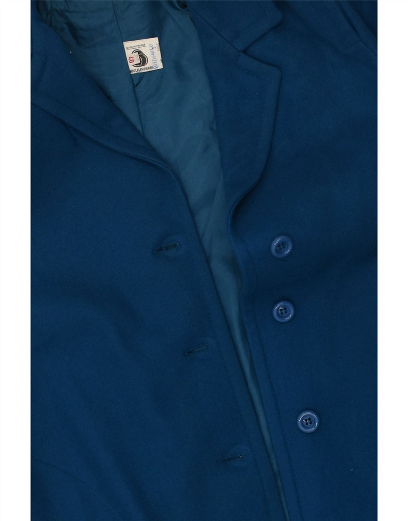 VINTAGE Womens Overcoat EU 40 Medium Blue Virgin Wool | Vintage Vintage | Thrift | Second-Hand Vintage | Used Clothing | Messina Hembry 