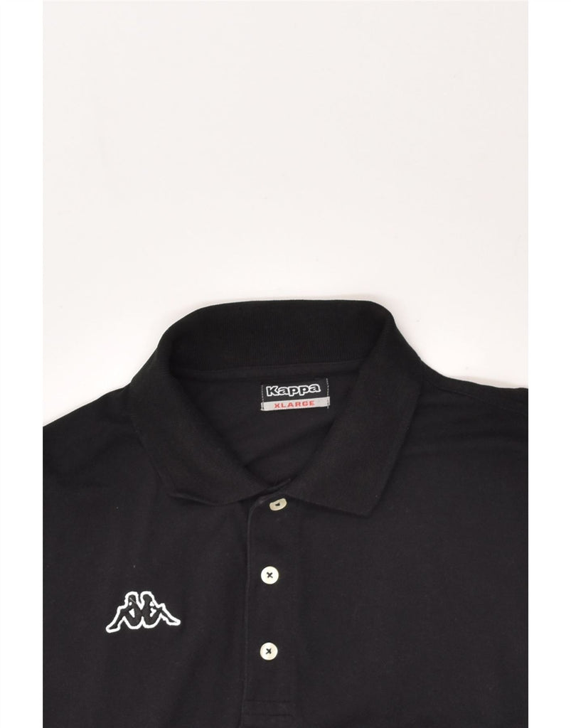 KAPPA Mens Slim Polo Shirt XL Black Cotton | Vintage Kappa | Thrift | Second-Hand Kappa | Used Clothing | Messina Hembry 