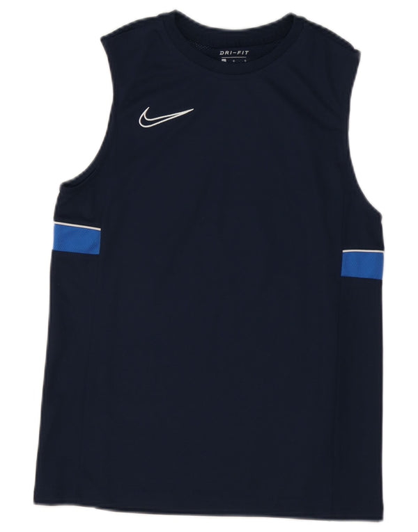 Nike Boys Dri Fit Vest Top 12-13 Years Large Navy Blue Colourblock