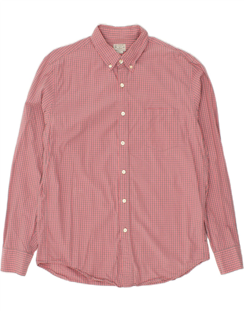 J. CREW Mens Shirt Large Pink Gingham Cotton | Vintage J. Crew | Thrift | Second-Hand J. Crew | Used Clothing | Messina Hembry 