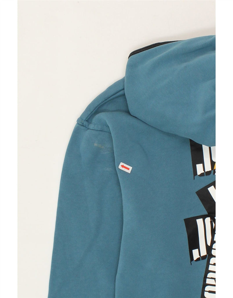 JORDAN Mens Graphic Hoodie Jumper Small Blue Cotton Vintage Jordan and Second-Hand Jordan from Messina Hembry 
