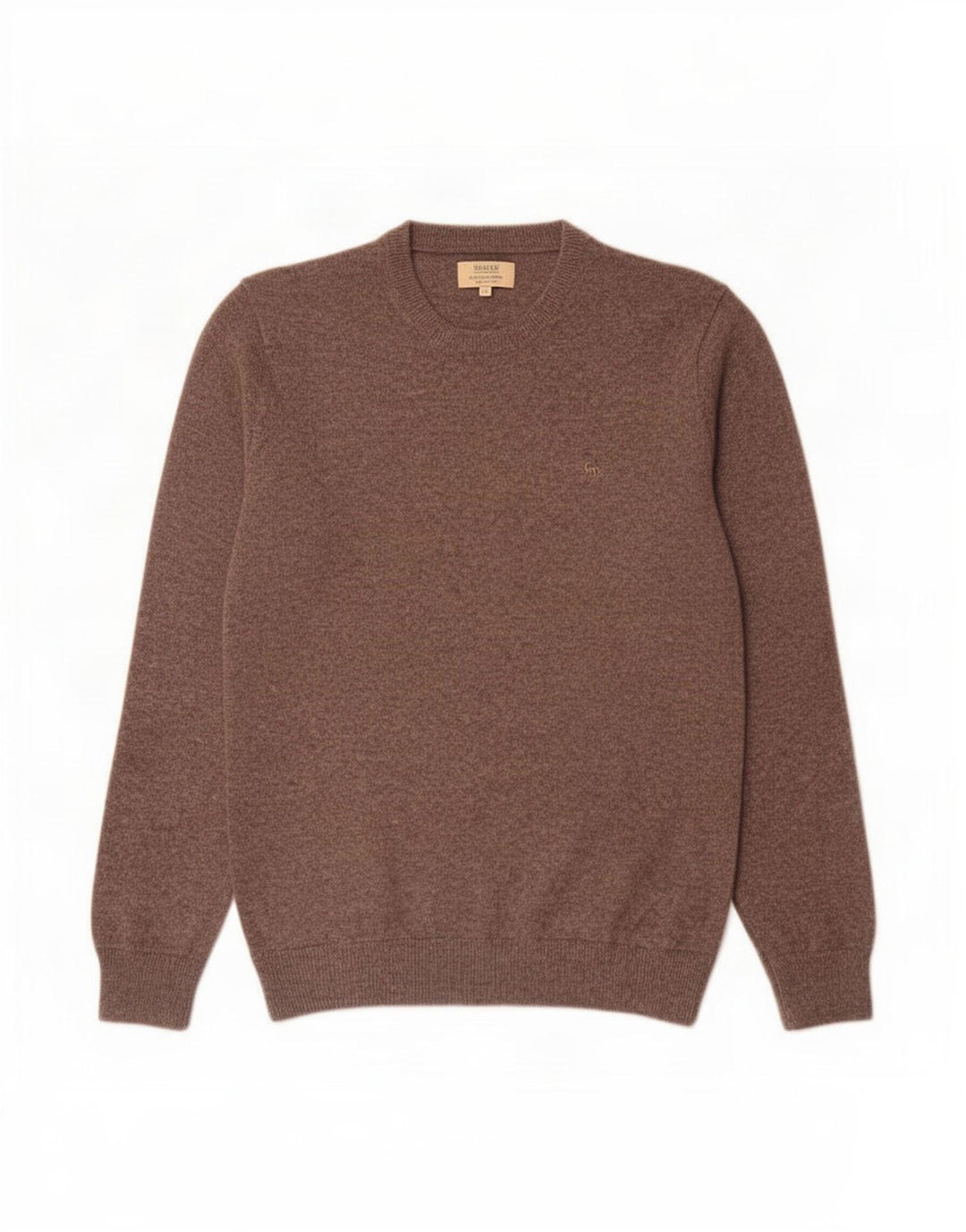 Magee Mens Crew Neck Jumper Sweater Medium Brown Flecked Cashmere