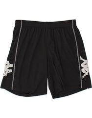 KAPPA Mens Graphic Sport Shorts 2XL Black Polyester