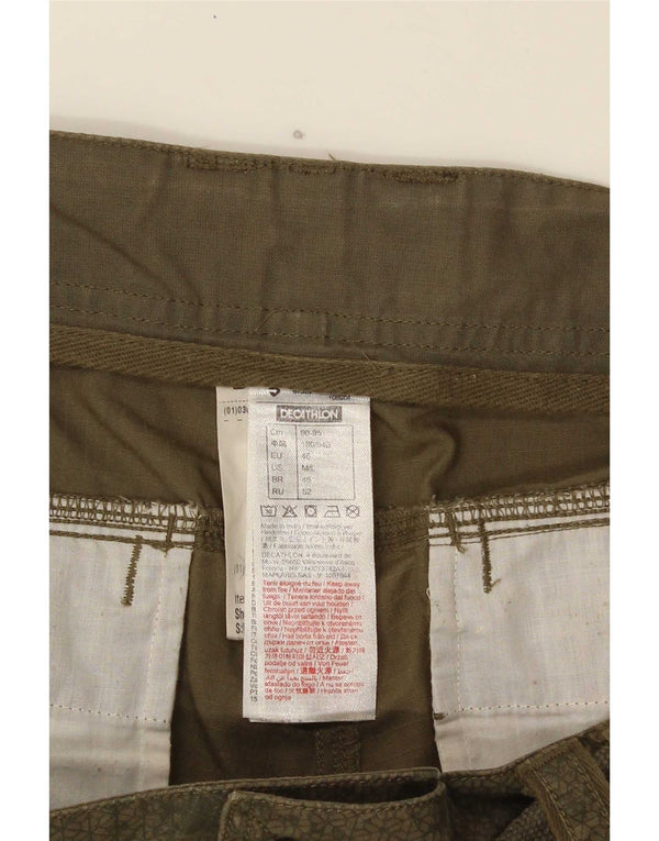 Decathlon Womens Cargo Shorts IT 52 XL W36  Khaki Geometric Cotton