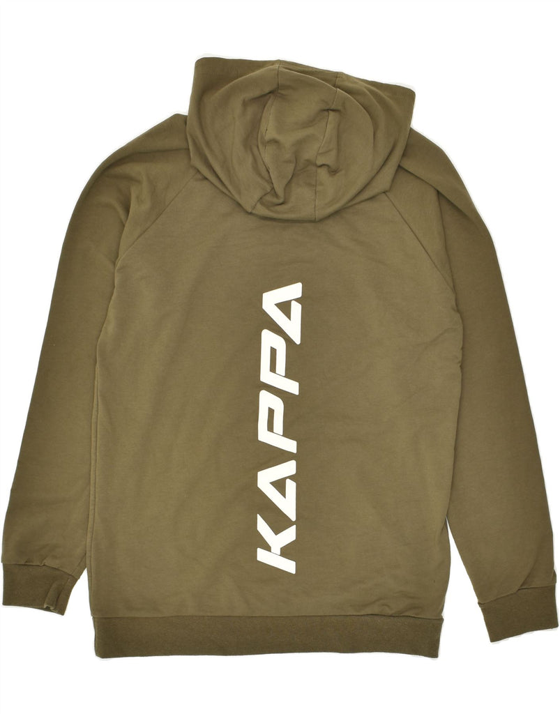 KAPPA Mens Graphic Hoodie Jumper Medium Khaki | Vintage Kappa | Thrift | Second-Hand Kappa | Used Clothing | Messina Hembry 