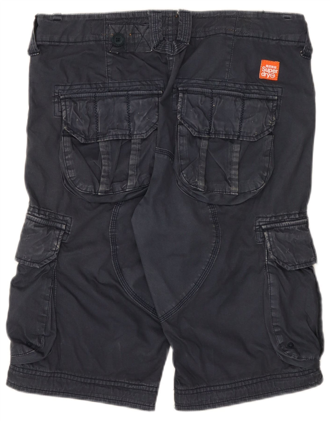 Superdry Mens Cargo Shorts Small W32 Navy Blue Cotton