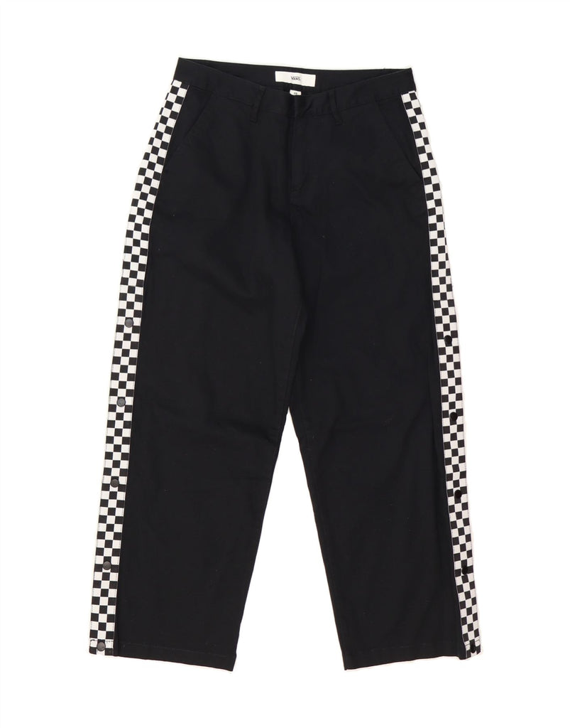 VANS Womens Straight Chino Trousers W26 L26 Black Geometric Cotton Vintage Vans and Second-Hand Vans from Messina Hembry 