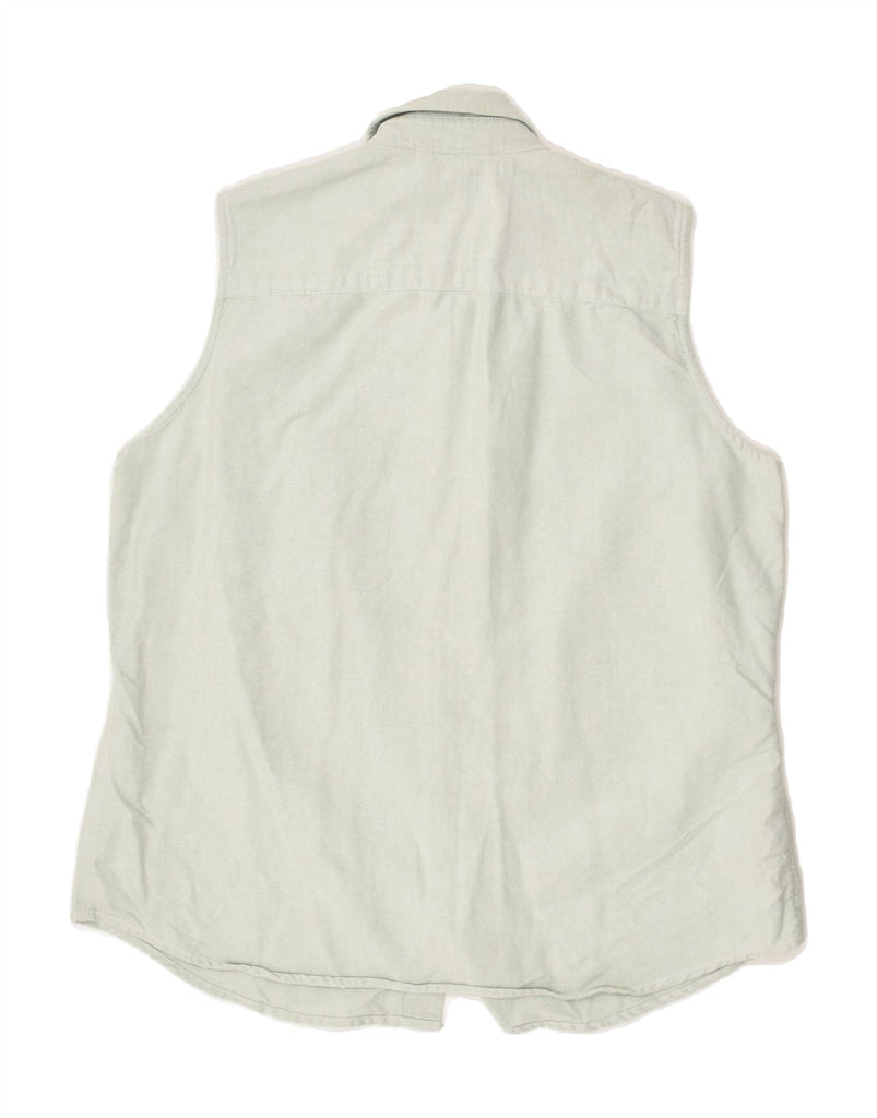 RALPH LAUREN Womens Sleeveless Shirt Blouse UK 16 Large Green Cotton | Vintage Ralph Lauren | Thrift | Second-Hand Ralph Lauren | Used Clothing | Messina Hembry 