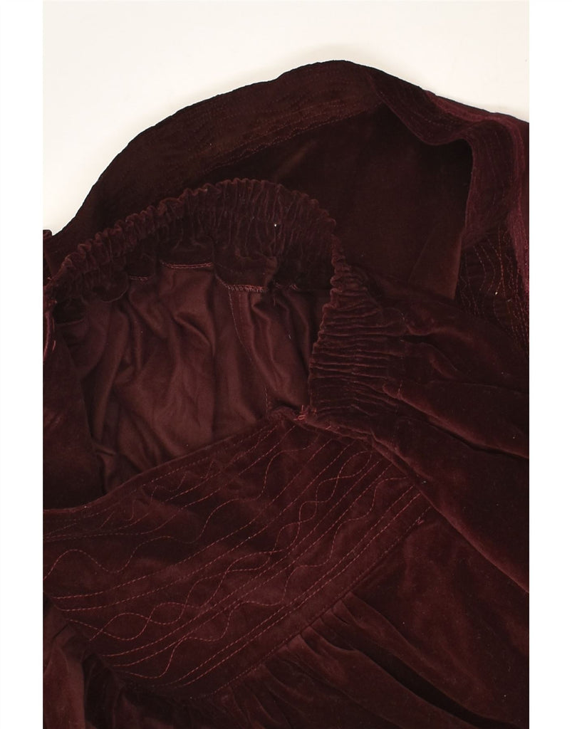 VINTAGE Womens Velvet A-Line Skirt W34 Large Maroon | Vintage Vintage | Thrift | Second-Hand Vintage | Used Clothing | Messina Hembry 