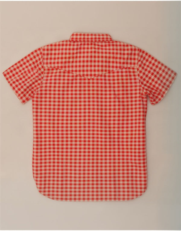 Vintage Womens Short Sleeve Shirt UK 12 Medium Pink Gingham