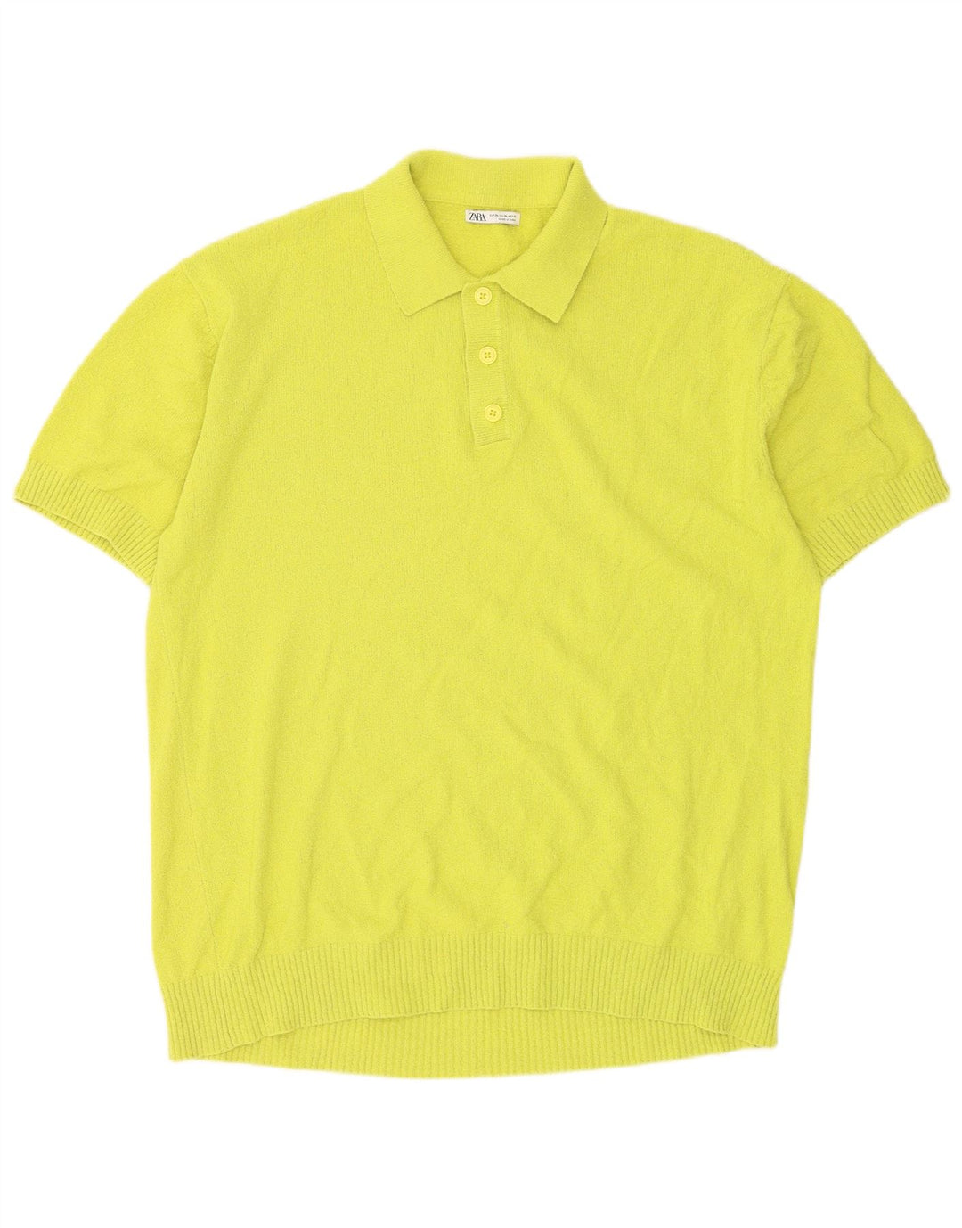Zara Mens Polo Shirt XL Yellow