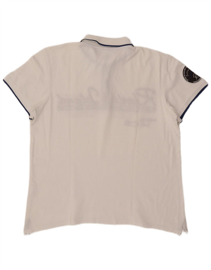 Rhode Island Mens Graphic Polo Shirt Large White Cotton
