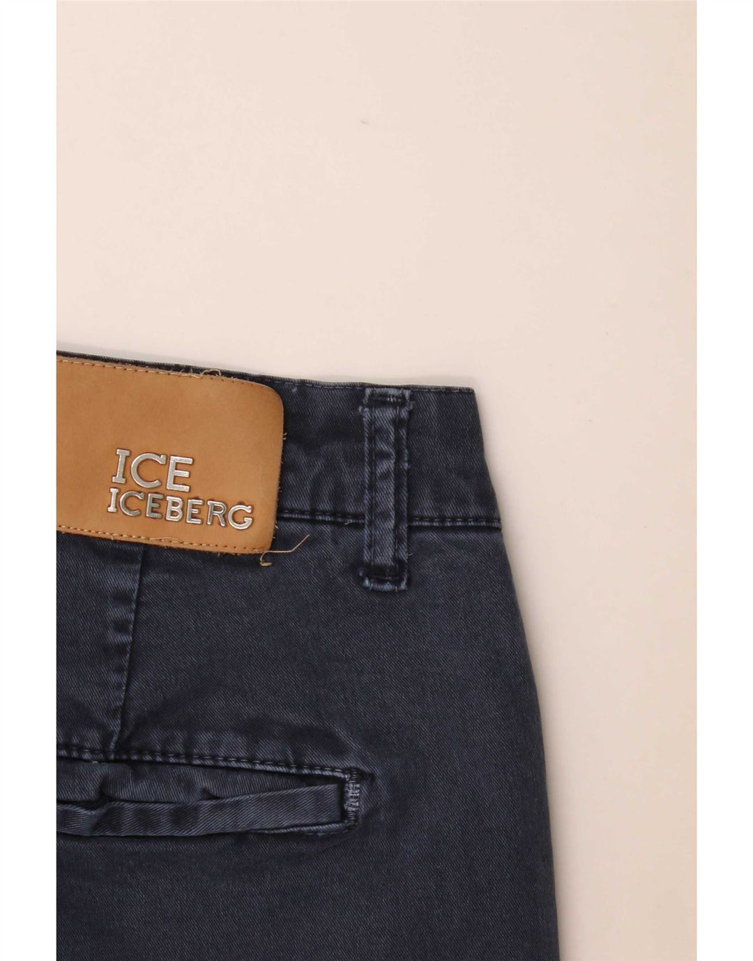 Iceberg Womens Slim Chino Trousers W32 L29 Navy Blue