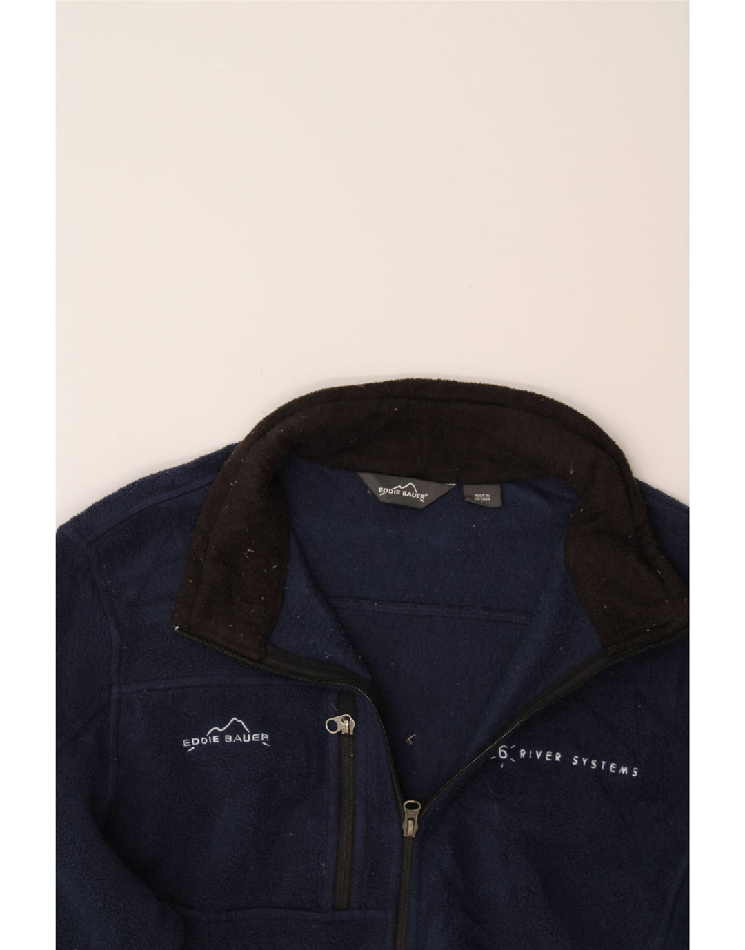 EDDIE BAUER Mens Fleece Jacket UK 40 Large Navy Blue Polyester Vintage Eddie Bauer and Second-Hand Eddie Bauer from Messina Hembry 