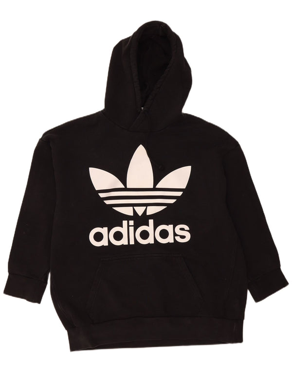 Adidas Mens Graphic Hoodie Jumper Large Black Cotton