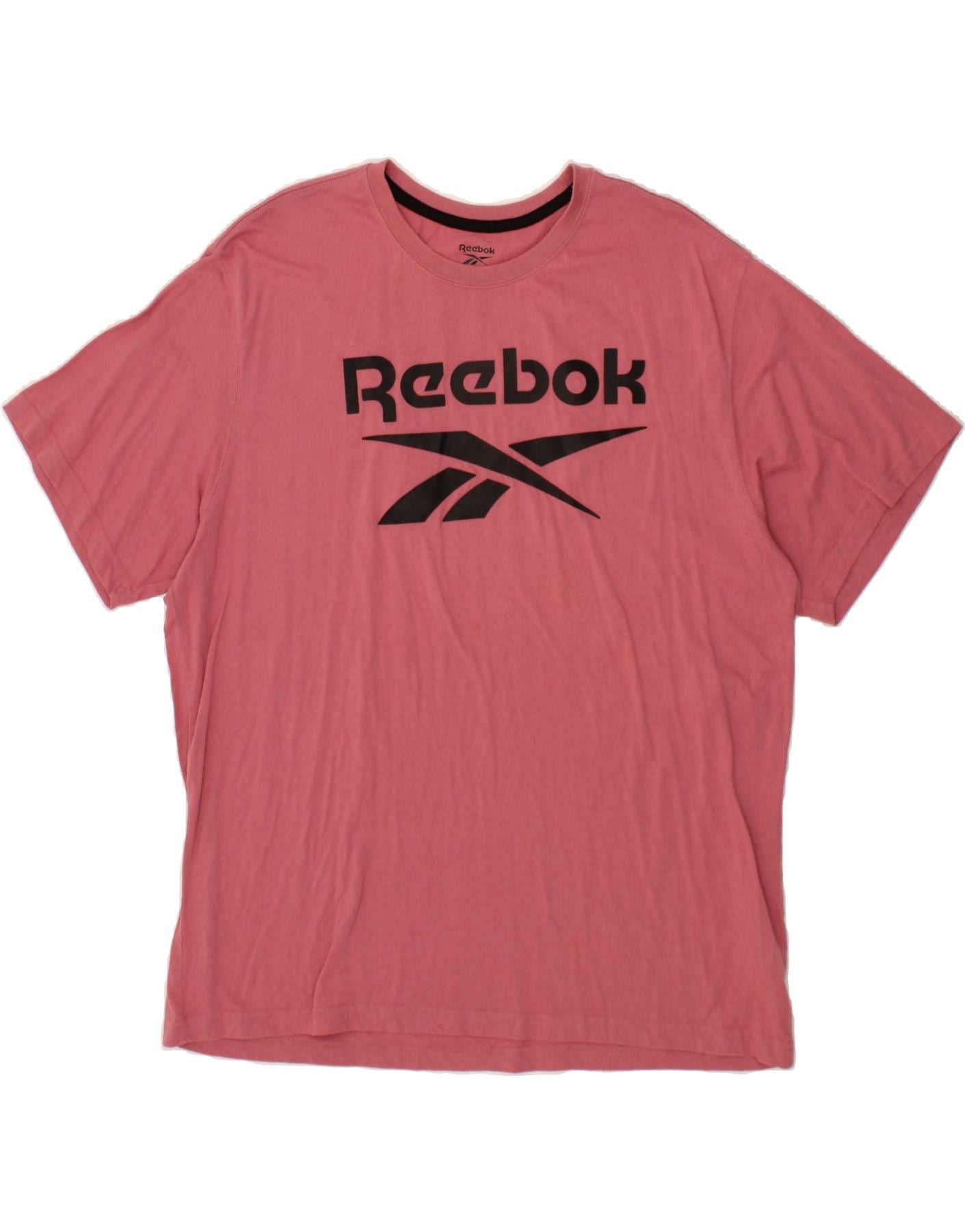 REEBOK Mens Graphic T Shirt Top XL Pink Cotton Vintage Second Hand Clothing Online Messina Hembry