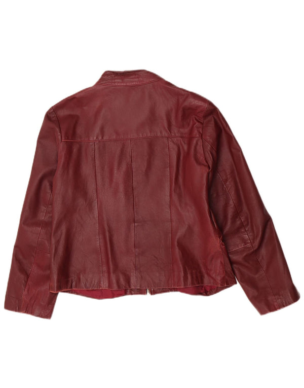 Lavorazione Artigiana Womens Leather Jacket IT 46 Large Burgundy