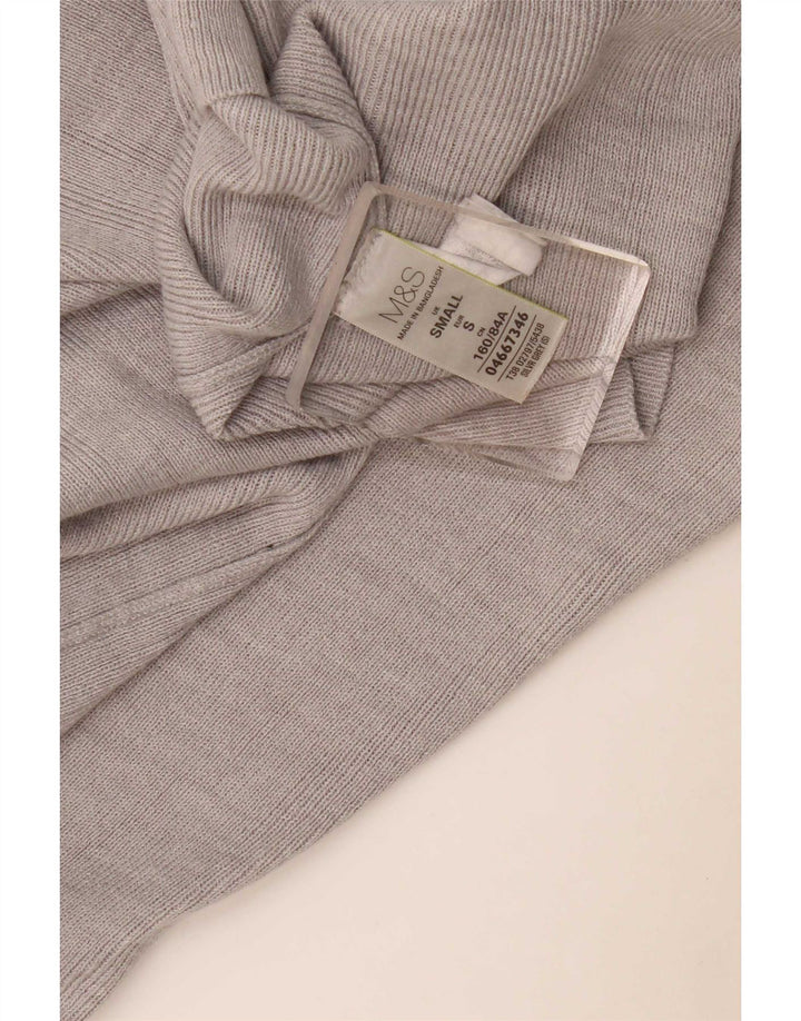 Marks & Spencer Womens Longline Open Cardigan Sweater UK 10 Small Grey
