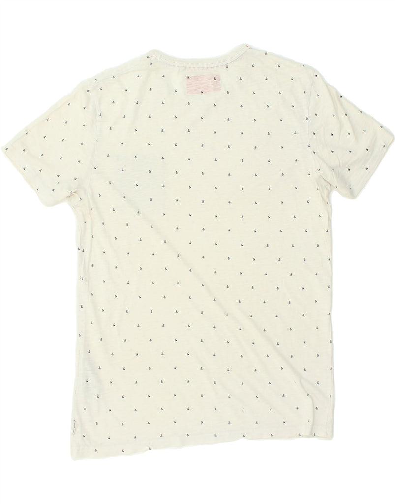 JACK & JONES Mens Core T-Shirt Top Medium Off White Spotted Cotton | Vintage Jack & Jones | Thrift | Second-Hand Jack & Jones | Used Clothing | Messina Hembry 