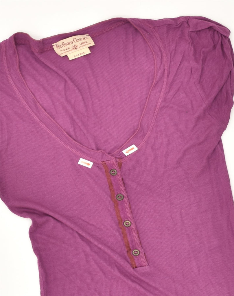 MARLBORO CLASSICS Womens T-Shirt Top UK 18 XL Purple Viscose | Vintage Marlboro Classics | Thrift | Second-Hand Marlboro Classics | Used Clothing | Messina Hembry 