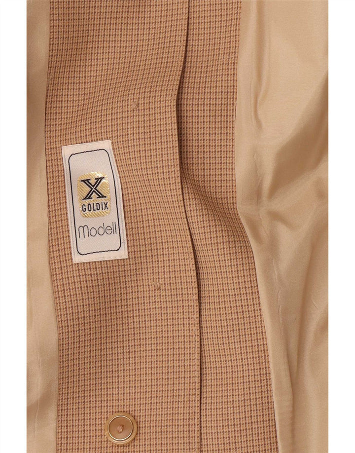 Goldix Womens 4 Button Blazer Jacket UK 14 Medium Brown