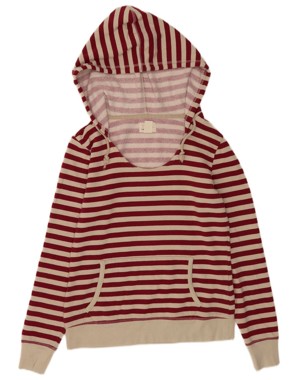 Levi's Womens Hoodie Jumper UK 10 Small Red Striped Cotton