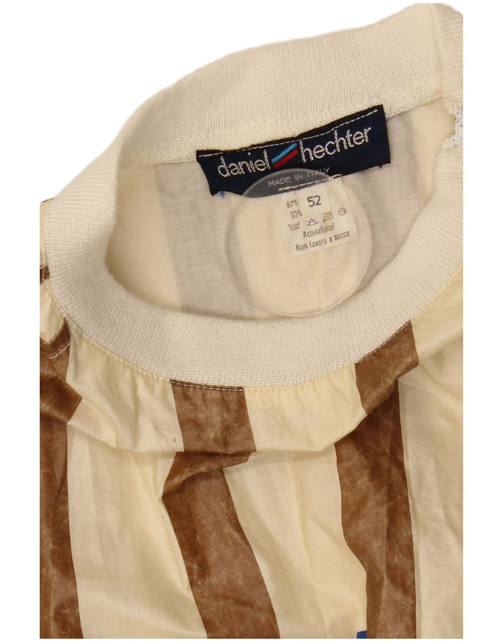 Daniel Hechter Mens Graphic Sweatshirt Jumper IT 52 Large Beige Striped
