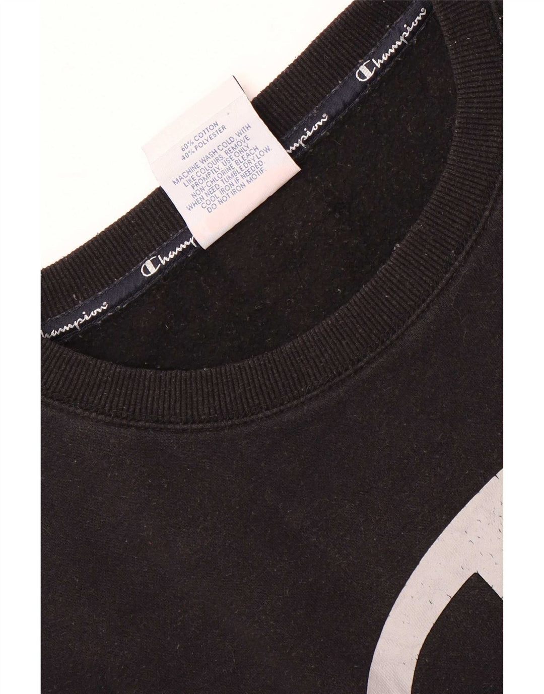 Champion Mens Graphic Sweatshirt Jumper Medium Black Cotton