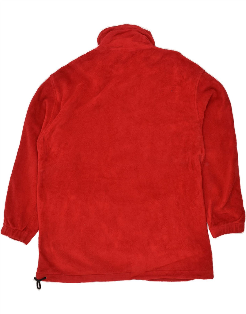 EDDIE BAUER Womens Oversized Zip Neck Fleece Jumper UK 14 Medium Red | Vintage Eddie Bauer | Thrift | Second-Hand Eddie Bauer | Used Clothing | Messina Hembry 