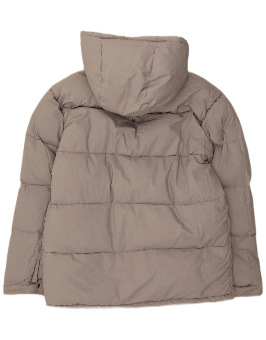 Vintage Mens Hooded Reversible Padded Jacket UK 38 Medium Grey Cotton