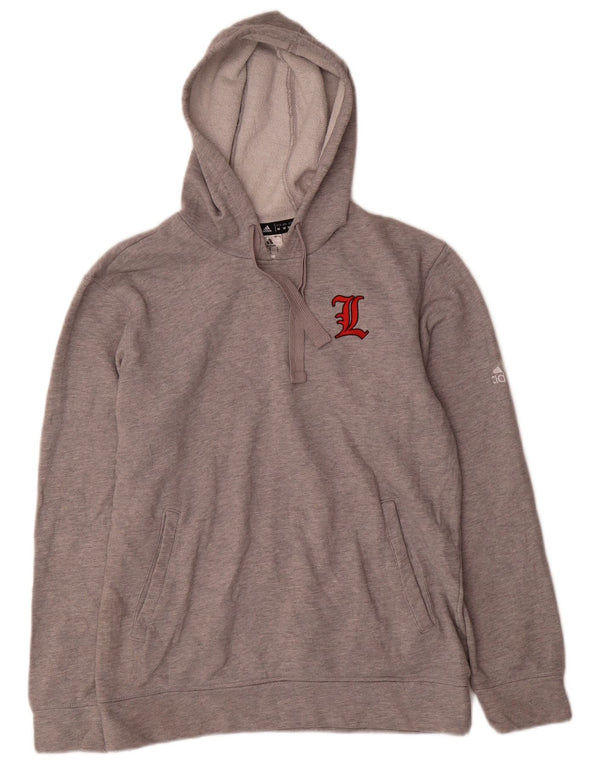 Adidas Mens Louisville Cardinals Hoodie Jumper Medium Grey Cotton