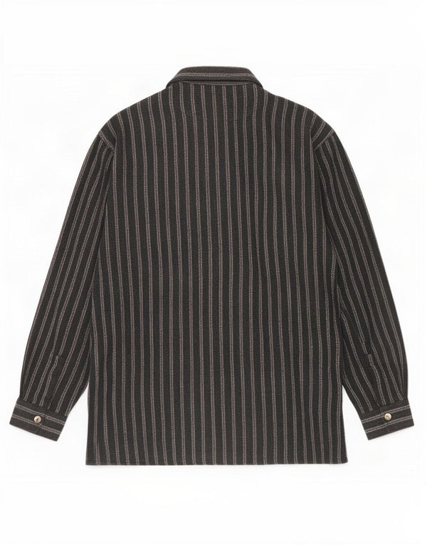 Tipo' S Mens Full Zip Shirt XL Grey Striped Cotton