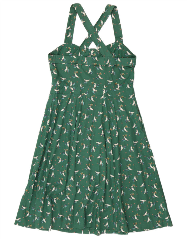 EDC Womens Halter Dress IT 42 Medium Green Floral Cotton