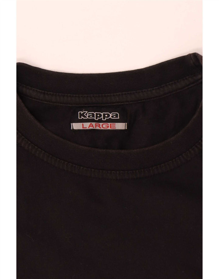 Kappa Mens T-Shirt Top Large Black Cotton