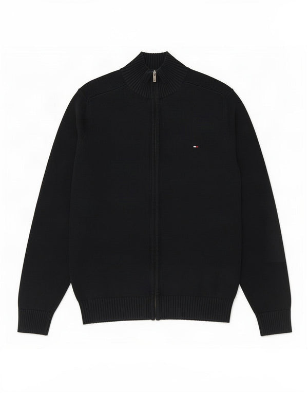Tommy Hilfiger Mens Cardigan Sweater Small Black Cotton