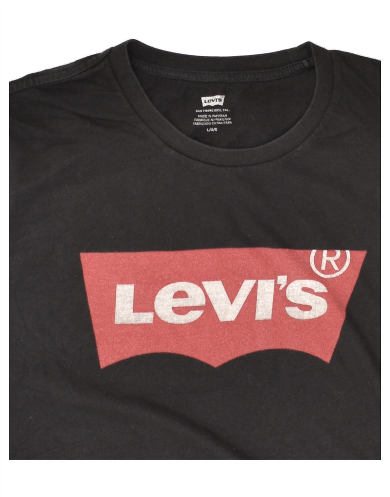 LEVI'S Mens Graphic T-Shirt Top Large Black Cotton | Vintage Levi's | Thrift | Second-Hand Levi's | Used Clothing | Messina Hembry 