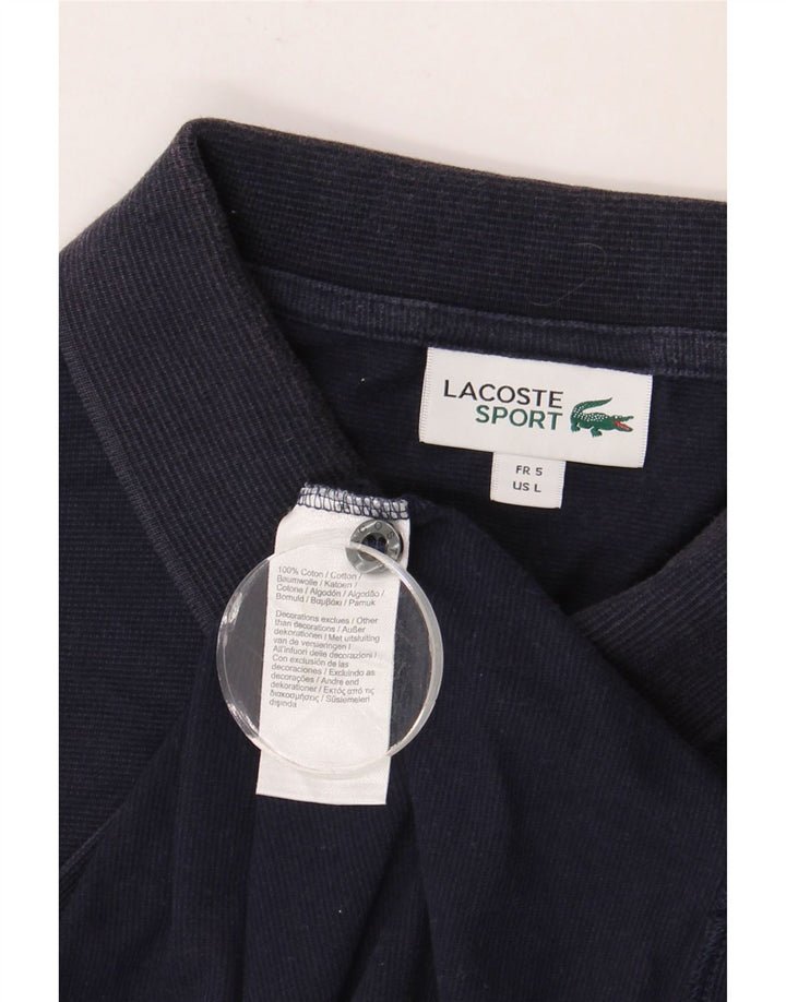 LACOSTE Mens Polo Shirt Size 5 Large Navy Blue Cotton