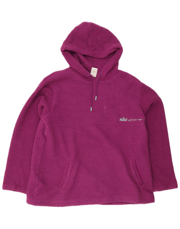 Nike Womens Therma-Fit Hooded Fleece Jumper UK 18 XL Purple Polyester